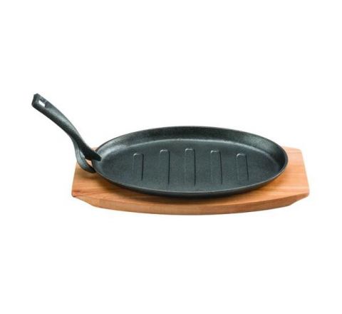 Pyrolux Pyrocast Oval Sizzle Plate with Maple Tray - SKU 11861