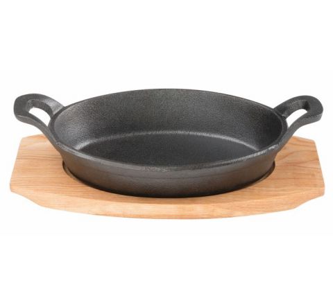 Pyrolux Pyrocast Oval Gratin With Maple Tray 15.5cm x 10cm - SKU 11880