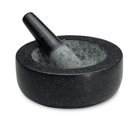 Avanti Low Profile Mortar And Pestle 20cm, Black - SKU 12817