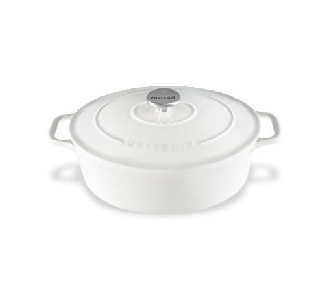 Chasseur Cast Iron French Oven Oval 27cm Brilliant White - SKU 19934