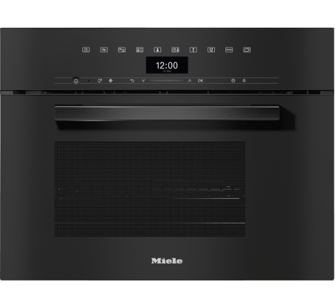 Miele DGM 7440 VitroLine Obsidian Black Steam oven with microwave - SKU 11135480