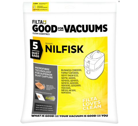 Nilfisk Filta C011 Dust Bags - 5 Pack