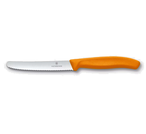 Victorinox Orange Tomato Wavy 11cm Knife - SKU 67836L119