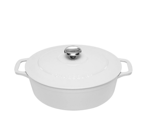 Chasseur Cast Iron French Oven Oval 27cm Brilliant White - SKU 19934